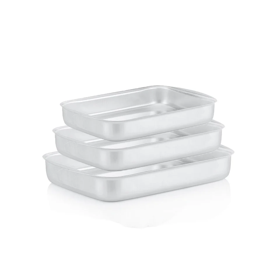 set oblong oven tray with lip 3 pieces(1/2/3)