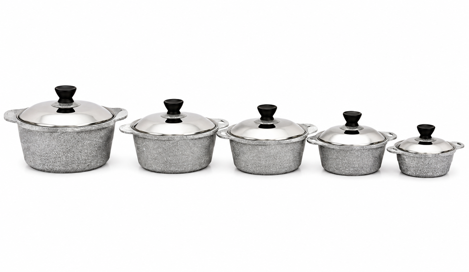 Turkish granite set, 15 pieces, gray, Korean