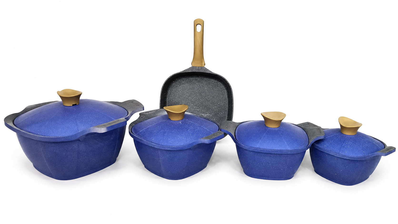 Korean Design Granite Set, 9 Pieces, Square