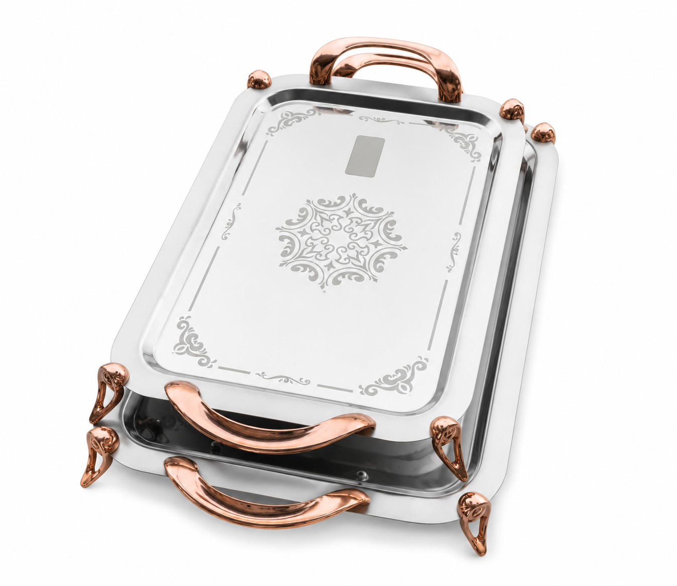 Kitchenova Rose Gold Laser 2-Piece Tray Set