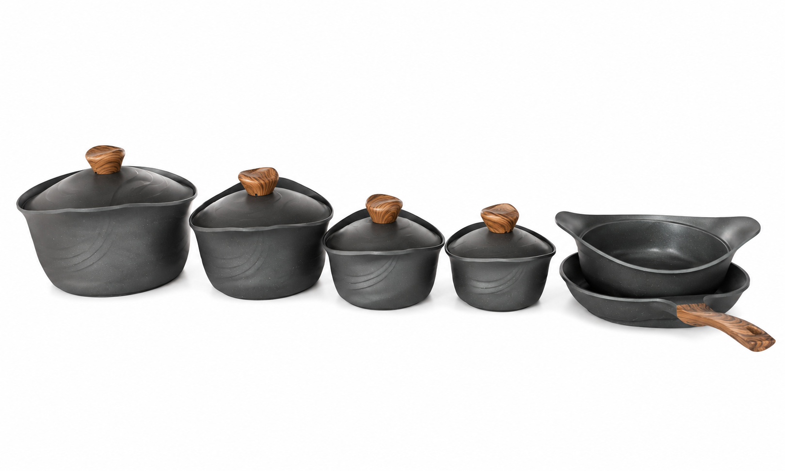 Ocean-N 10-piece round cookware set (4 pots, grill, tray)