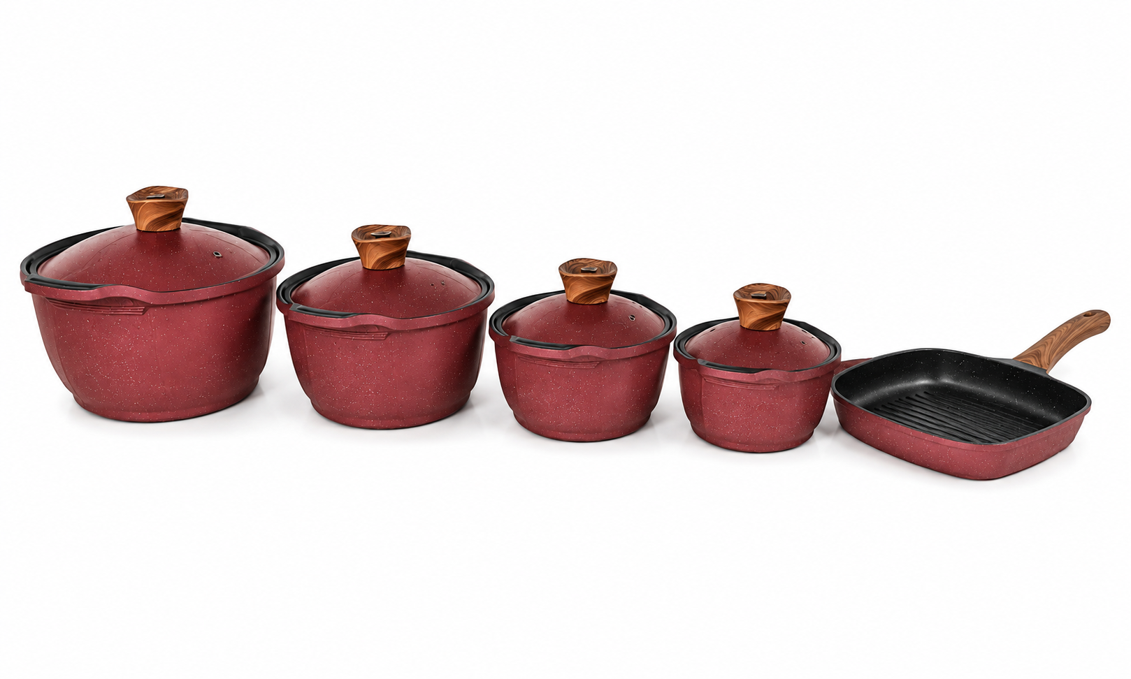 Korean Design Granite Set, 9 Pieces, Square