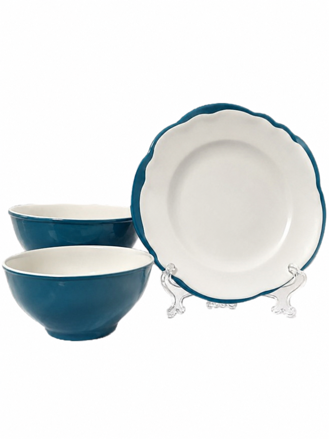 Melamine Set Orchid 38 pcs Cream*Turquoise (Diamond Home)