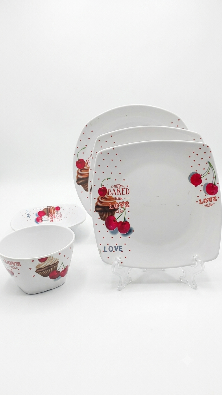 30-piece square porcelain dinner set
