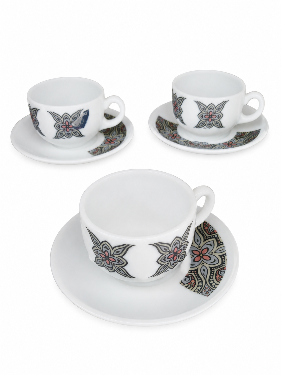6-piece Arcopal cup and saucer set, Essence Ciseruamara