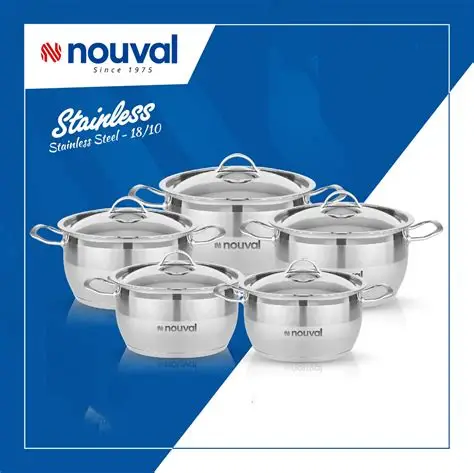 Noval 6-Piece Pot Set (Sizes 22, 20, 16 cm)